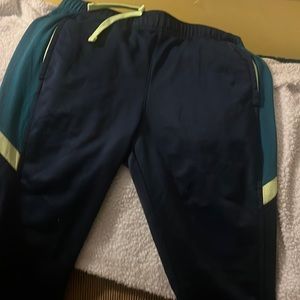 Athletic jogging pants Size 10/12 Husky Navy with lime green and dark green side